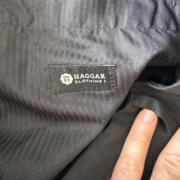 Haggar Men's Chino Casual Dress Pant Black Size Tag: 32x32 Flat Front Trouser - Picture 8 of 14